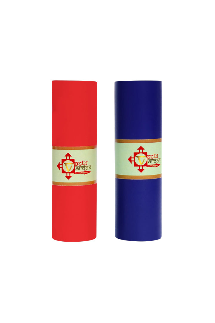 VASTU VINYL RED AND BLUE TAPE || 4 INCH || LENGTH- 8-10 FEET (APPROX) || PACK OF 2 || VASTU TAPE REMEDY || TOILET CORRECTION || VASTU TAPE ||