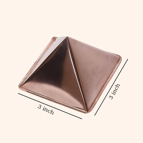 COPPER HOLLOW CURVE PYRAMID 3 INCH SET 4
