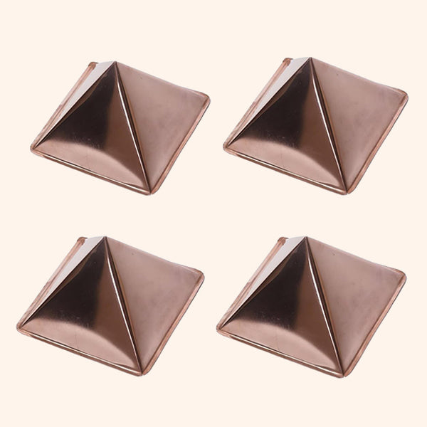 COPPER HOLLOW CURVE PYRAMID 4 INCH SET 4