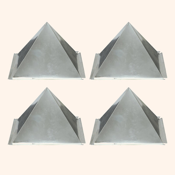TRI DHATU HOLLOW CURVE PYRAMID 2 INCH SET 4