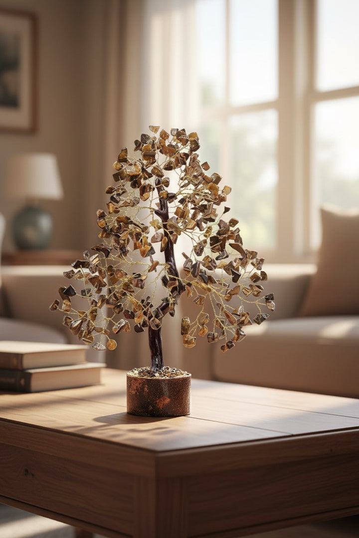 TIGER EYE TREE 600 BEADS -  For Confidence-Boosting &  Home And Office Decor
