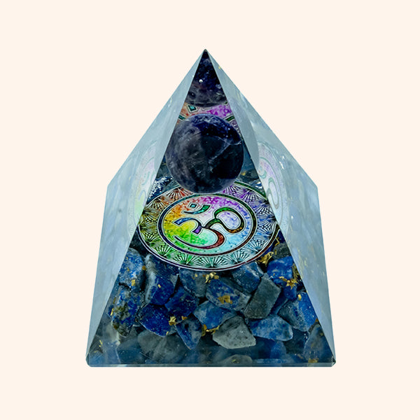 3 INCH LAPIS LAZULI BALL CRYSTAL PYRAMID -Natural Crystal for Energy Healing & Meditation