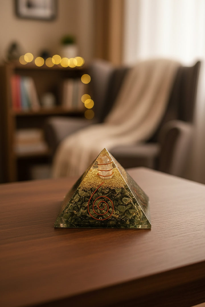 2 INCH PYRITE CRYSTAL PYRAMID - Wealth & Focus Energy Generator