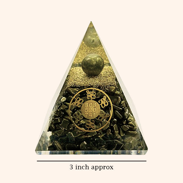 3 INCH PYRITE ZUBO COIN CRYSTAL PYRAMID –– Vastu Energy & Abundance Manifestation Accoutrement