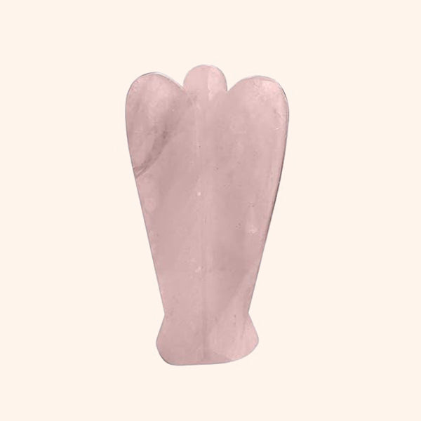 Destiny Star Stores CRYSTAL ANGEL NATURAL HEALING STONE, SIZE 2 INCH (ROSE QUARTZ STONE)