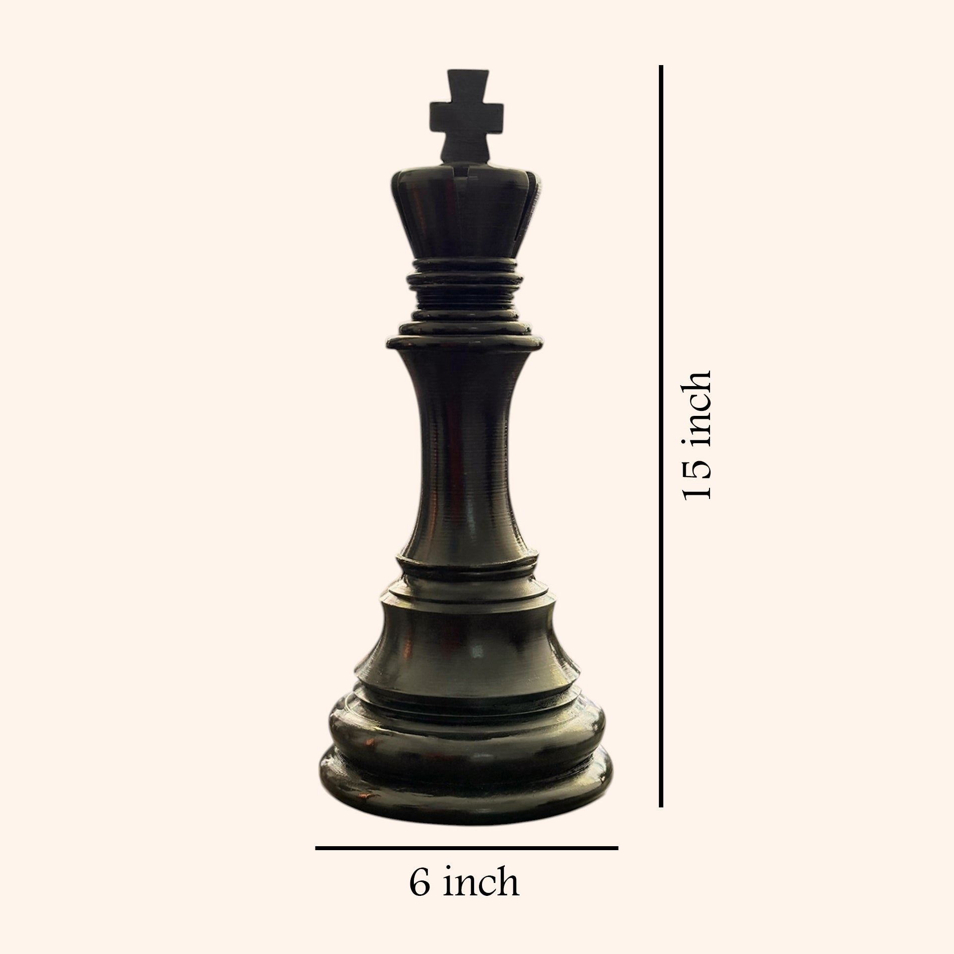 Destiny Star Stores CHESS KING STATUE | HEIGHT -15 INCH | RESIN DECORATIVE CHESS PIECE FOR HOME & OFFICE DECOR |SYMBOL OF LEADERSHIP & STRATEGY | BLACK RESIN FINISH